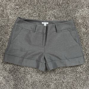 New York & Company Silver Metallic Shiny Lined Dress Shorts Size 8 *GREAT*